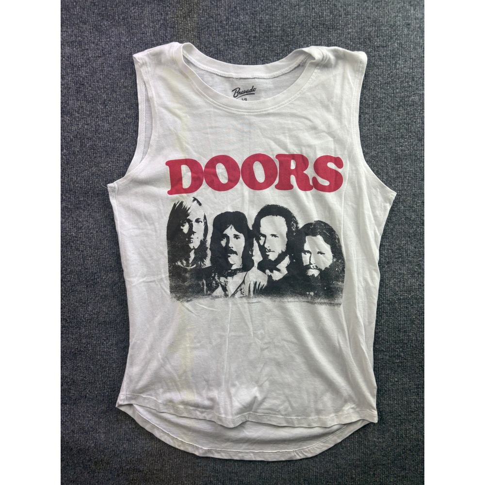 Bravado The Doors Graphic Tank Top Mens Large White Band Tee Rock Music